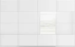 Goossens kledingkast finca combi glans mat glas wit hoogwaardig meubelplaat - 8244417-{merk}-finca-combi-sts-wit-schuifdeuren-02